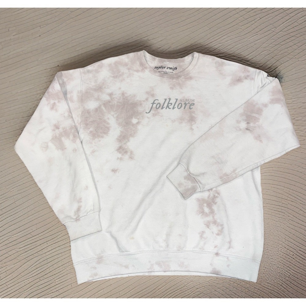Taylor Swift Folklore Album Sweatshirt Tie-Dye, Size Large